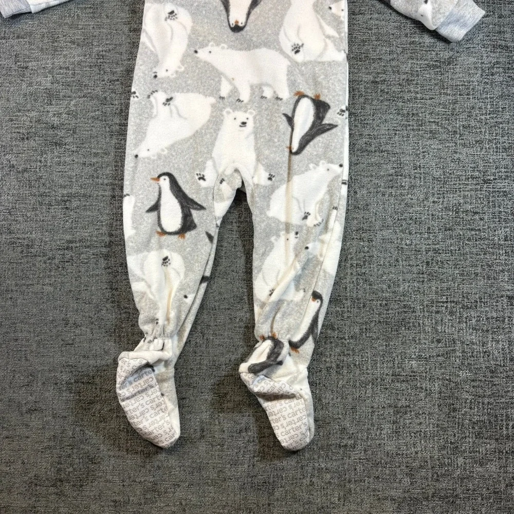 Carters Pajamas Unisex Baby 12M Red Gray Fleece Plaid Polar Bear 2 Pack 6R739010